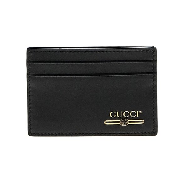 Gucci Leather Card Casewith Gucci Logo (4 Card Slot) Black Brand New - Picture 1 of 8